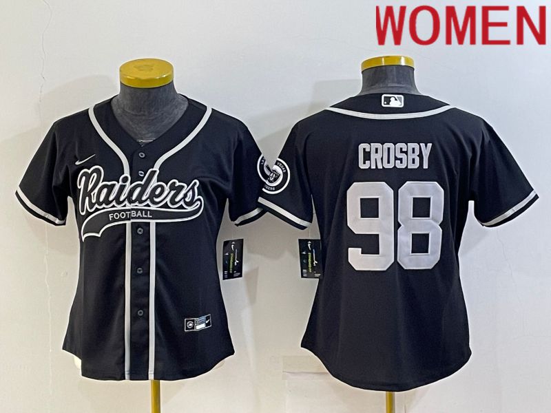 Women Oakland Raiders 98 Crosby Black 2022 Nike Co branded NFL Jerseys